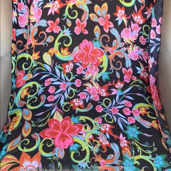 Echo Sea Life Black Floral Scarf - Picture 3 of 5